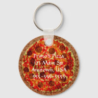 Funny Pizza Pizzeria Custom Promotional Keychains