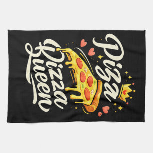 Funny Pizza Queen Cooking for Women Cute Gift Kitchen Towel