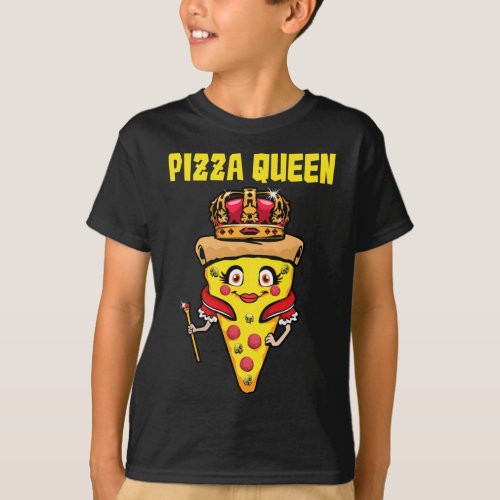 Funny Pizza Queen Gift Cool Pizza Lover Women Food T_Shirt