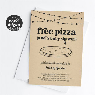 Funny Pizza Theme Couple's Baby Shower Invitation