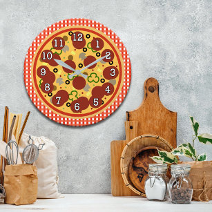 Funny Pizza Time Wall Clock