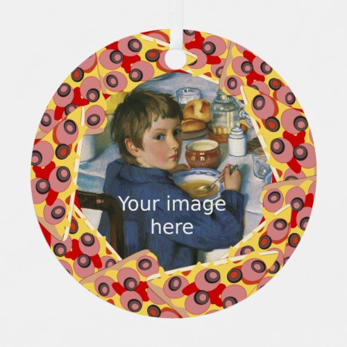 Funny Pizza Triangle food themed frame for photo Metal Ornament