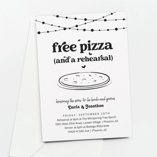 Funny Pizza Wedding Rehearsal Dinner Invitation