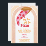 Funny Pizza Wedding Save the Date Invitation<br><div class="desc">Let your guests know to save the date with these funny pizza invitations! Watercolor elements give these invites a fun and festive feeling. Find matching items in my shop.</div>
