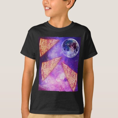 Funny Pizza Wolf Moon T_Shirt