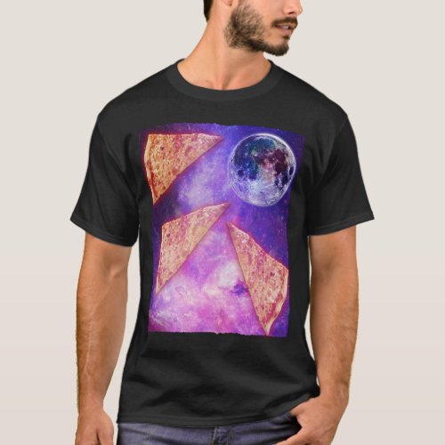 Funny Pizza Wolf Moon T_Shirt