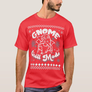 Funny PJ Snowflake Candy Cane Happy Lazy Gnome Chi T-Shirt