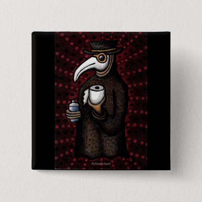 Funny Plague Doctor with Toilet Paper Button (Front)