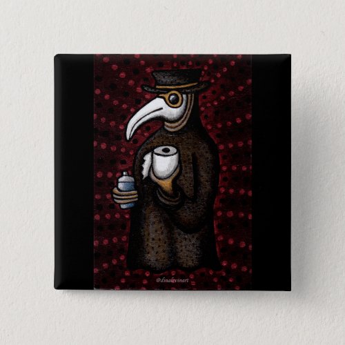Funny Plague Doctor with Toilet Paper Button