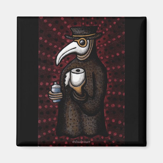 Funny Plague Doctor with Toilet Paper Magnet (Front)