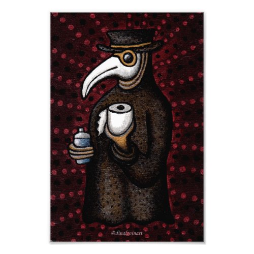Funny Plague Doctor with Toilet Paper Photo Print