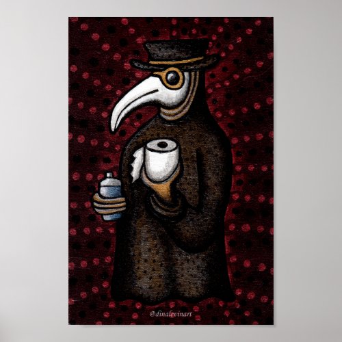 Funny Plague Doctor with Toilet Paper Poster
