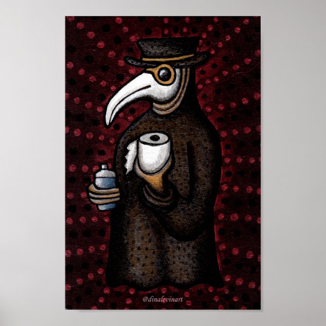 Funny Plague Doctor with Toilet Paper Poster (Front)