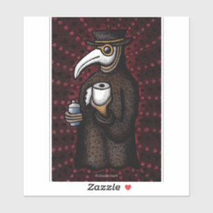 Funny Plague Doctor with Toilet Paper Sticker