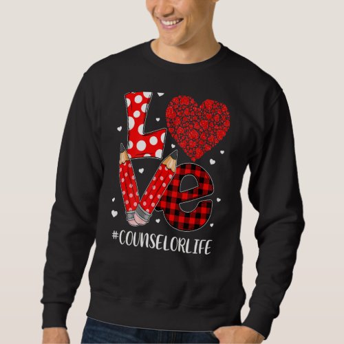 Funny Plaid Heart Love Counselo Happy S Valentine  Sweatshirt