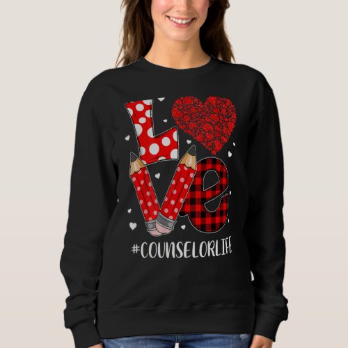 Funny Plaid Heart Love Counselo Happy S Valentine  Sweatshirt