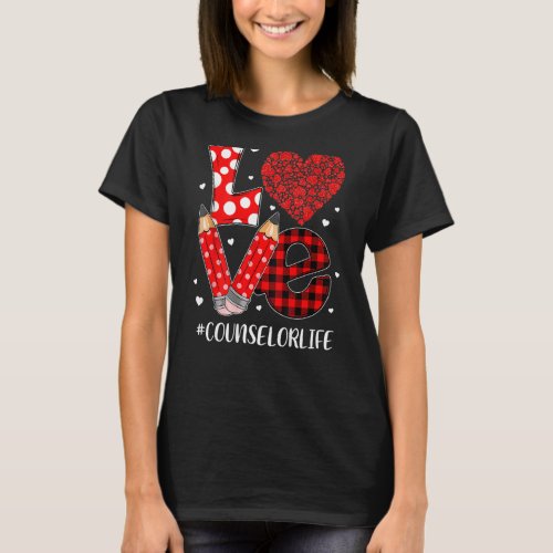 Funny Plaid Heart Love Counselo Happy S Valentine  T_Shirt