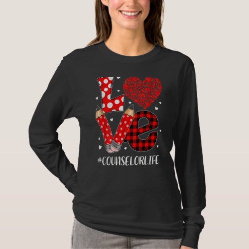 Funny Plaid Heart Love Counselo Happy S Valentine  T_Shirt