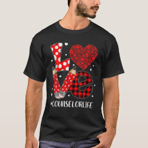 Funny Plaid Heart LOVE Counselor Valentine Day Chr T-Shirt