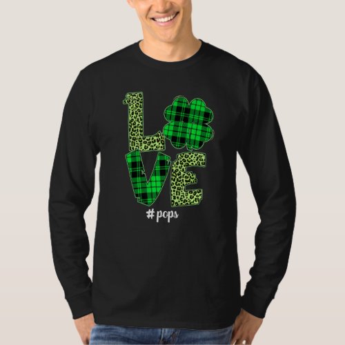 Funny Plaid Shamrock Love Pops Leopard St Patrick  T_Shirt