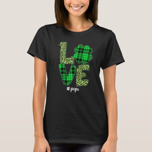 Funny Plaid Shamrock Love Pops Leopard St Patrick  T_Shirt