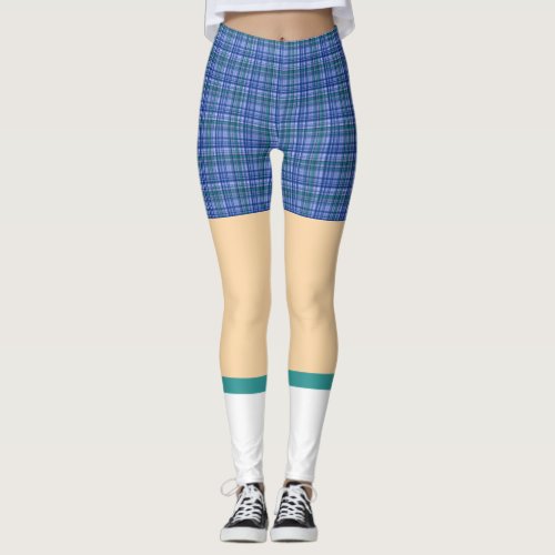 Funny plaid shorts golf geek women leggings