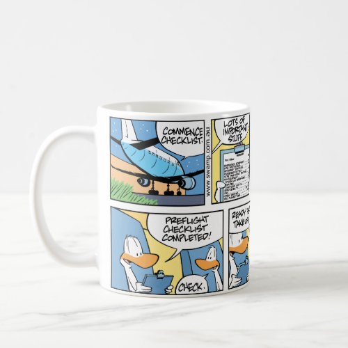 Funny Plane Take_off Checklist Cartoon Mug