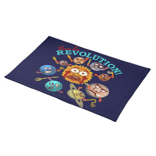 Funny Planet Revolution Solar System Cartoon Placemat