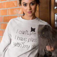 Funny Plans With My Cat Cute Drawing Typography T-Shirt