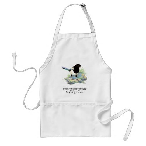 Funny Planting a GardenCute Magpies Gardening Adult Apron
