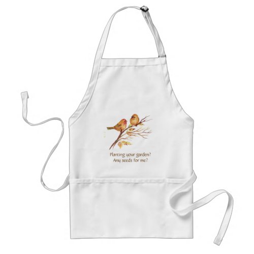 Funny Planting a GardenCute Sparrow Gardening Adult Apron
