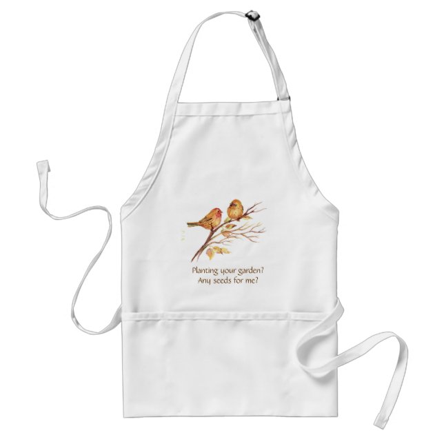 Funny, Planting a Garden?Cute Sparrow Gardening Adult Apron (Front)