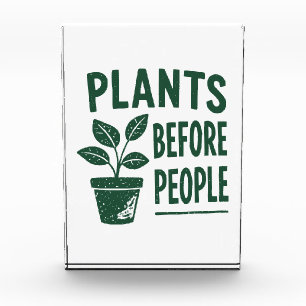 Funny Plants Before People Vintage Ink Stamp Art Acrylic Award