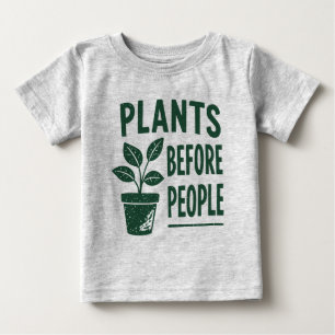 Funny Plants Before People Vintage Ink Stamp Art Baby T-Shirt