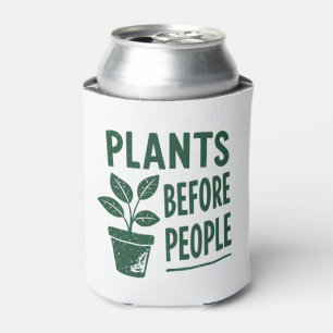 Funny Plants Before People Vintage Ink Stamp Art Can Cooler