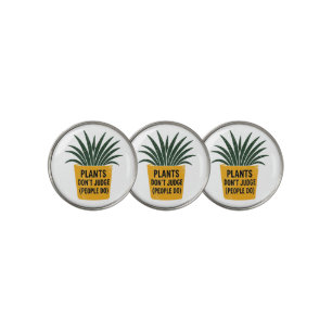 Funny Plants Don't Judge Vintage Ink Stamp Art Golf Ball Marker