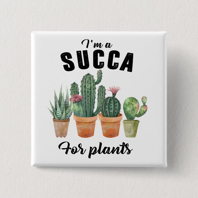 Funny plants succulent potted cacti cactus  button (Front)