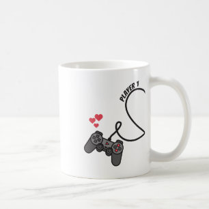 Funny Player 1 Player 2 Matching Gamer Couple Him  Coffee Mug