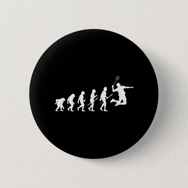 Funny Player Evolution Theory Badminton  Button (Front)
