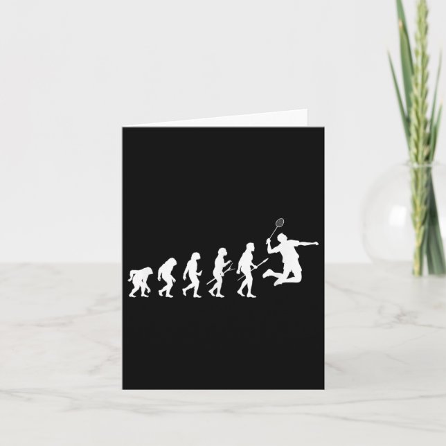 Funny Player Evolution Theory Badminton  Card (Front)