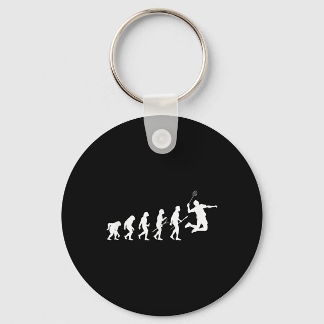 Funny Player Evolution Theory Badminton  Keychain (Front)