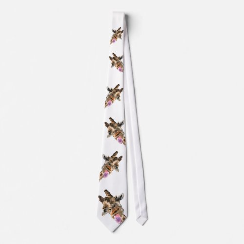 Funny Playful Giraffe Neck Tie _ Happy