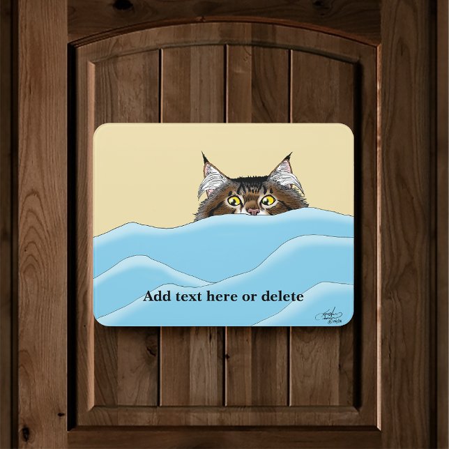 Funny Playful Yellow Tabby Cat Morning Humour Door Sign (Creator Uploaded)