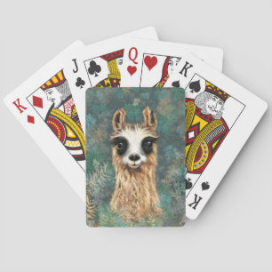 Funny Playing Cards Gift with Curious Baby Llama