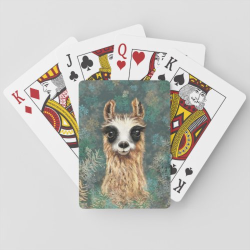 Funny Playing Cards Gift with Curious Baby Llama