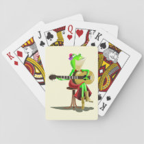 Funny Playing Cards Gift with Frog Playing Guitar