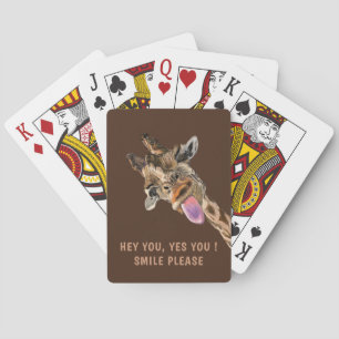 Funny Playing Cards Happy Giraffe - Custom Text