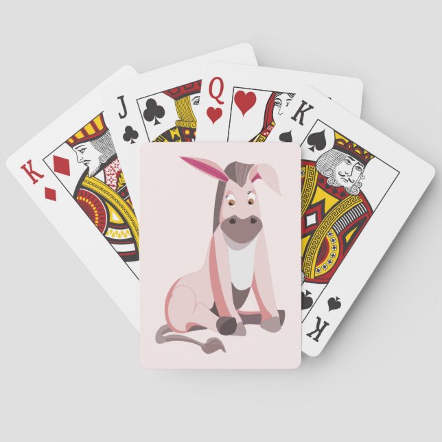 Funny Playing Cards Pink Donkey - Customizable (Back)