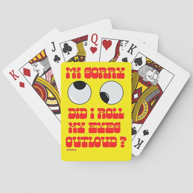 funny playing cards  "ROLLIN' EYES" (Back)