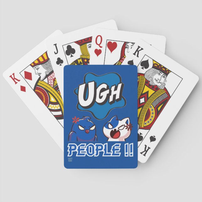 funny playing cards  "UGH PEOPLE !!" (Back)